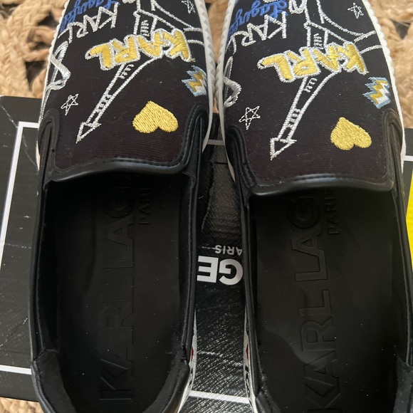 Karl Lagerfeld Paris Slip-On Black Sneakers - Picture 4 of 6